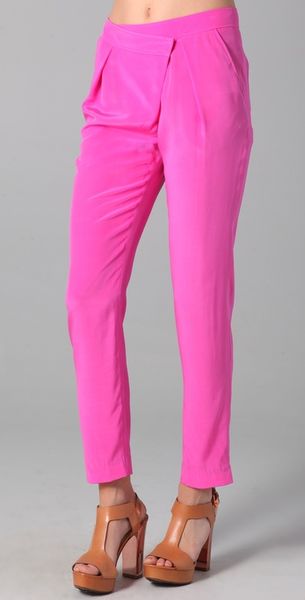 Tibi Pleated Pants in Pink - Lyst