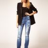 Asos Collection High Waist Slim Boyfriend Jean in Blue (vintageblue) - Lyst