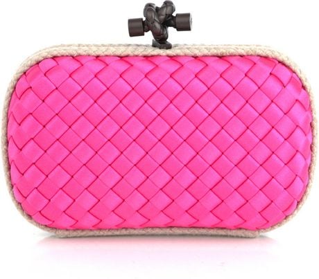 hot pink satin clutch bag