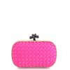 Bottega Veneta Satin Woven Clutch Bag in Pink - Lyst