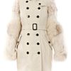 Burberry Trench Coat with Fox Fur Sleeves in Beige - Lyst