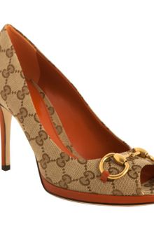 Gucci  Peep Toe Horsebit Pumps - Lyst