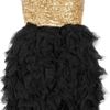 Rare Opulence Sequined And Ruffled Tulle Dress in Gold - Lyst