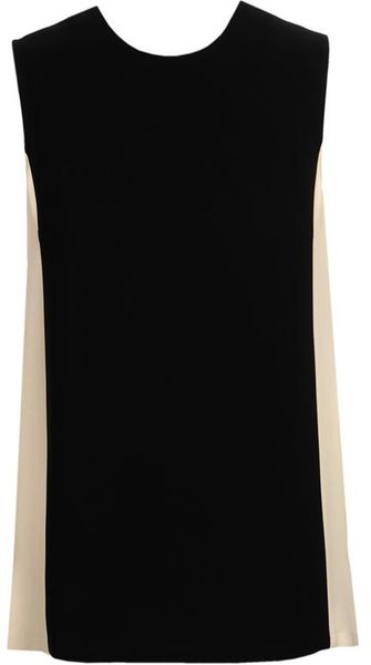  Bi-colour Crepe Tank with Ruffled Back 