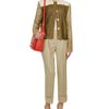 Fendi Contrasting Laser Cut Leather Jacket in Brown (brown multi) - Lyst