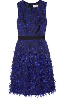 Lela Rose Ribbon-Fringed Organza Dress - Lyst