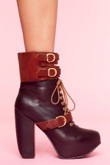 Nasty Gal Andee Strapped Boot - Brown - Lyst