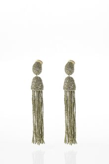 Oscar de la Renta Long Beaded Tassel Earrings - Lyst