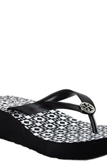 Tory Burch Wedge Flip Flop - Black Wedge Rubber Thong Sandal - Lyst