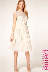 ASOS Collection Asos Petite Lace and Mesh Midi Dress