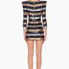 Balmain Silk Stripe Sequin Dress in Blue (navy) - Lyst