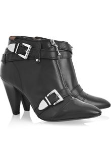 Belle By Sigerson Morrison Buckled Leather Ankle Boots - Lyst