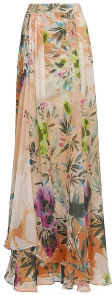 Etro Floral Printed Crepe Silk Maxi-skirt - Lyst
