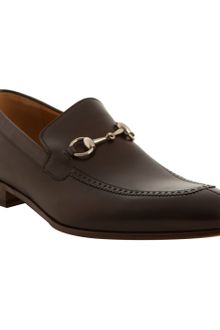 Gucci Brown Leather Horsebit Loafers - Lyst