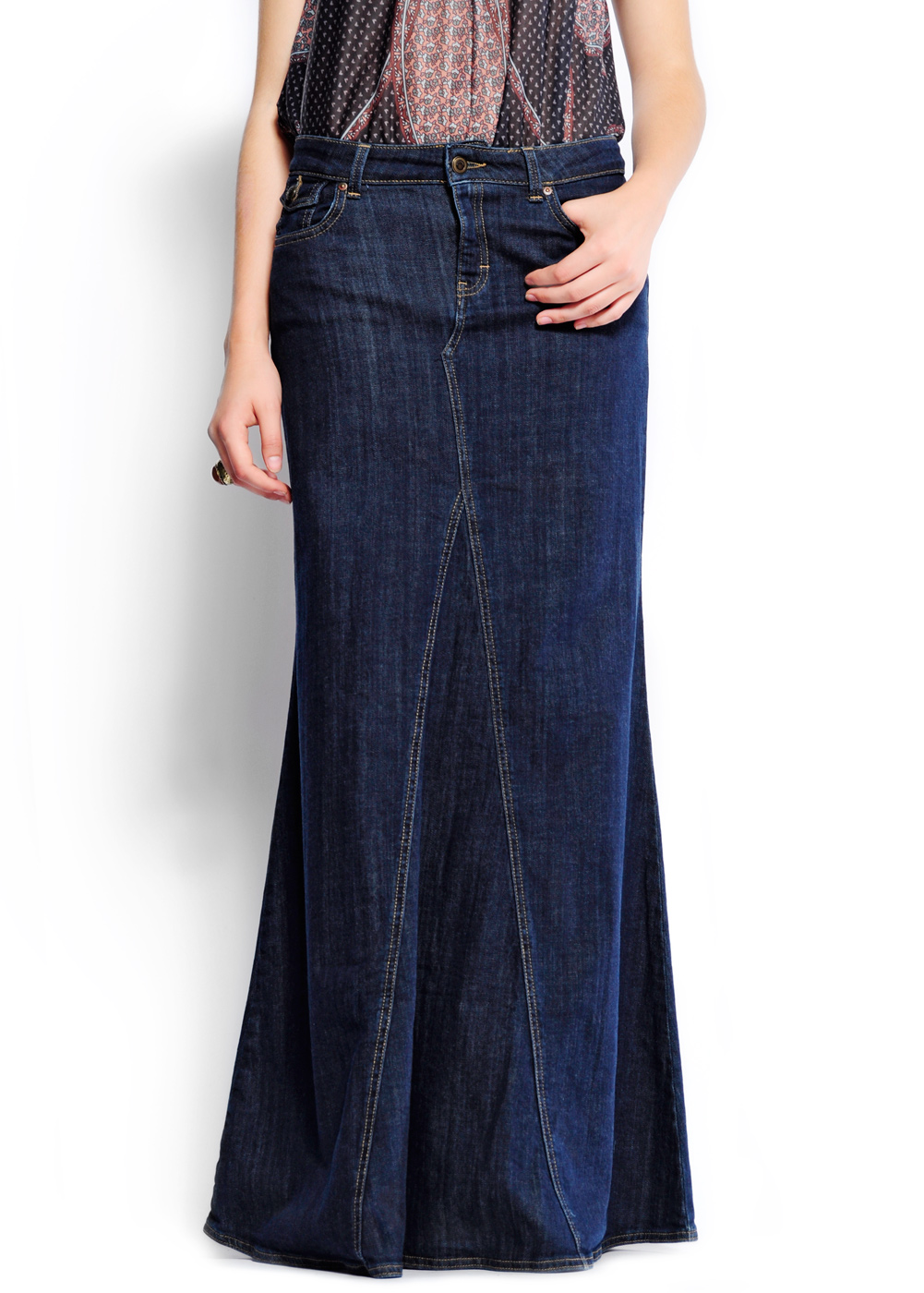 Mango Mermaid-shape Long Denim Skirt in Blue (ts) | Lyst