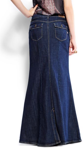 Mango Mermaid Shape Long Denim Skirt In Blue Ts Lyst 2458