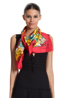 Oscar de la Renta Satin Floral Printed Scarf - Lyst