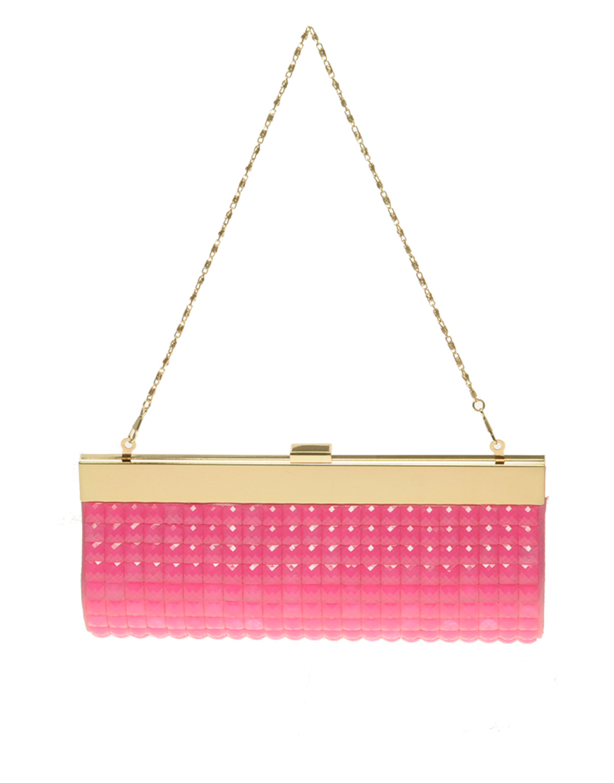 River Island Hard Clutch Bag in Pink Lyst