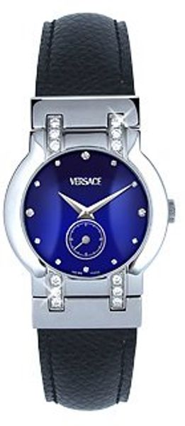 Versace Madison  Ladies Black Round Dial Diamond Watch in Black - Lyst