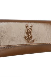 Yves Saint Laurent Tobacco Glazed Leather Belle De Jour Clutch - Lyst
