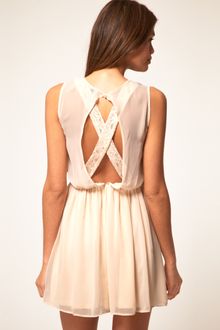 ASOS Collection Asos Skater Dress with Lace Cross Back - Lyst
