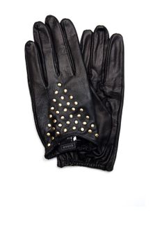 Mango Stud Leather Gloves - Lyst