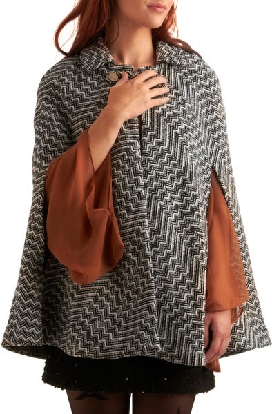 Modcloth Making Tracks Cape in Black - Lyst