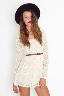 Nasty Gal Laced Babydoll Dress - Cream - Lyst