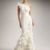 Tadashi Shoji OneShoulder Rosette Gown in White (ivory) - Lyst