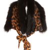 Yves Saint Laurent Fur Scarf in Black - Lyst