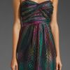 Shoshanna  Draped Strapless Dress in Multicolor (watermelon) - Lyst