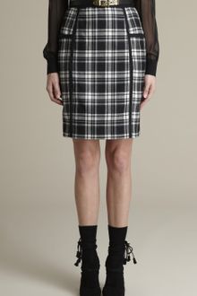 Adam Lippes Pinstripe Plaid Pencil Skirt - Lyst