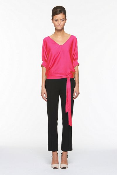 Diane  Furstenberg Luggage Pink on Diane Von Furstenberg Edna Top In Pink  Firecracker    Lyst