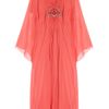 Marchesa Appliquéd silkchiffon gown in Pink (red) - Lyst