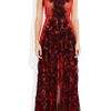 Rosamosario Rosso Disera Laceappliquéd Silkchiffon Chemise in Red (rosso) - Lyst