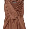Alberta Ferretti Wrapeffect Silksatin Top in Brown - Lyst