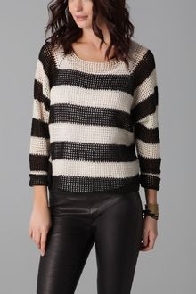 Mason by Michelle Mason Open Knit Striped Sweater - Lyst