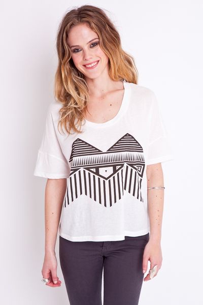Nasty Gal Tribal Tee in White - Lyst