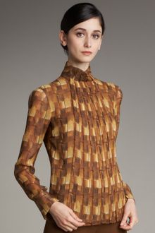 Akris Mock-neck Pleated Blouse - Lyst
