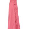 Alberta Ferretti Oneshoulder Lacetrimmed Silkchiffon Gown in Pink (coral) - Lyst