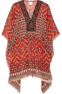 Anna Sui Printed Silk-chiffon Kaftan - Lyst