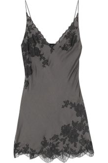 Carine Gilson Lace-appliquéd Silk-satin Chemise - Lyst