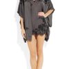 Carine Gilson Laceappliquéd Silksatin Robe in Gray - Lyst