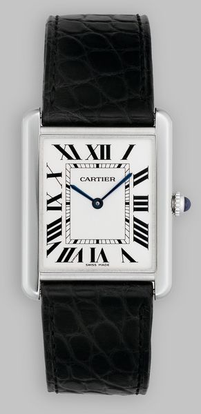 Cartier Tank Solo Stainless Steel Watch On Leather Strap, Large - Lyst