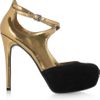 Dkny Quinn Metallic PatentLeather and Suede Pumps in Gold - Lyst
