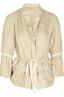 Donna Karan New York Pleated Leather Jacket - Lyst