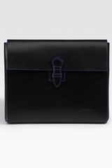 Ferragamo Gusseted Leather Case For Ipad