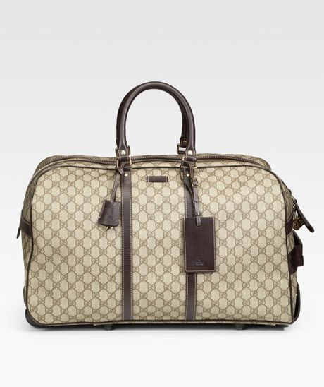 Gucci Ggplus Wheeled Duffel in Beige for Men - Lyst