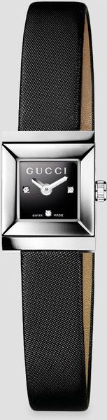 Gucci Gframe Diamond & Satin Strap Watch in Black - Lyst