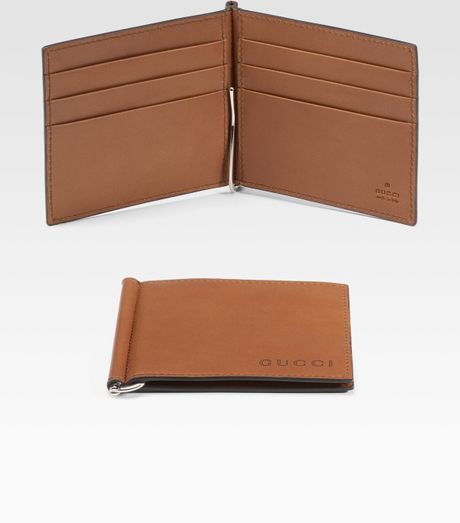Gucci Bi-fold Wallet with Money Clip in Brown for Men | Lyst